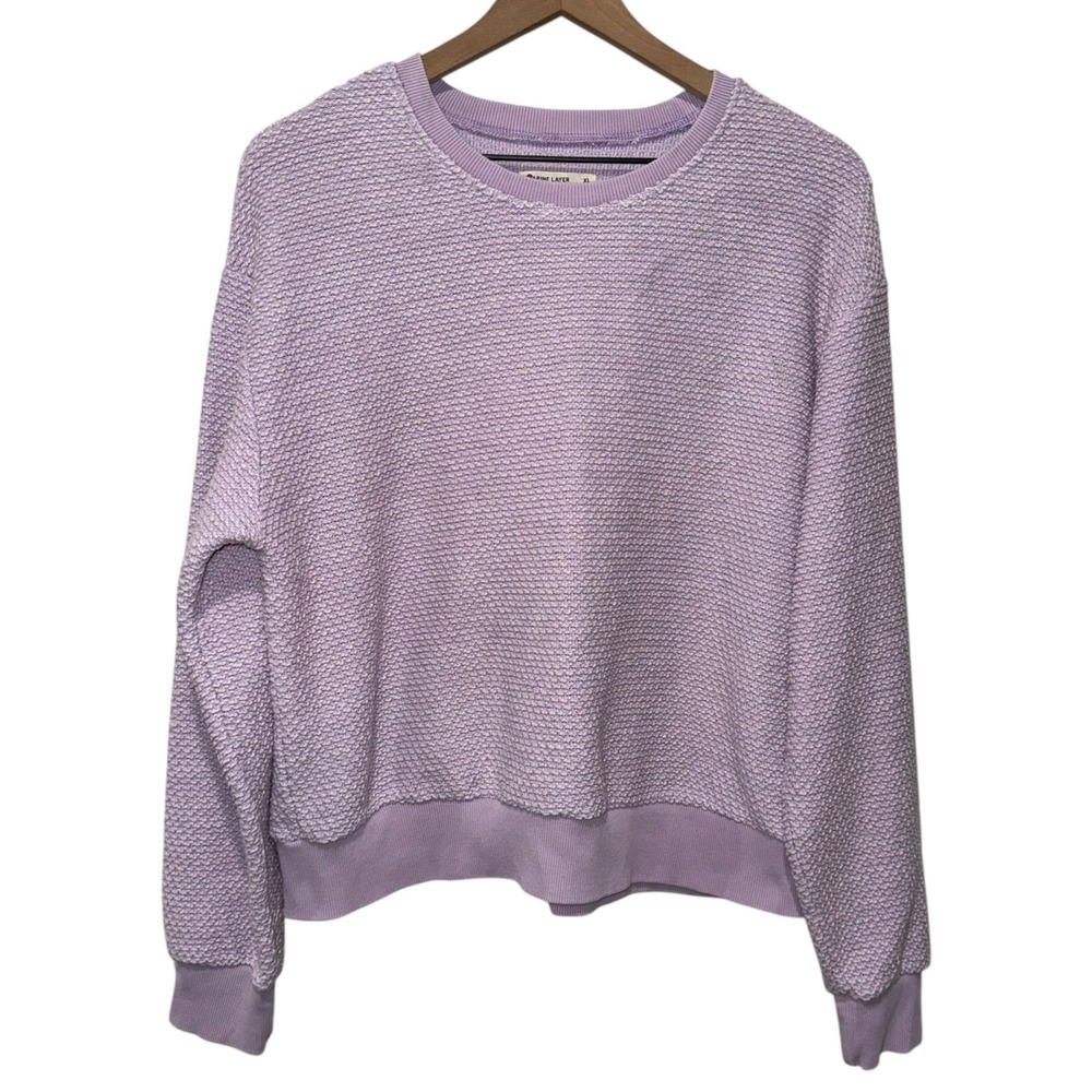 Marine Layer Textured Sweatshirt Women Sz XL Lilac Purple Pullover Crewneck